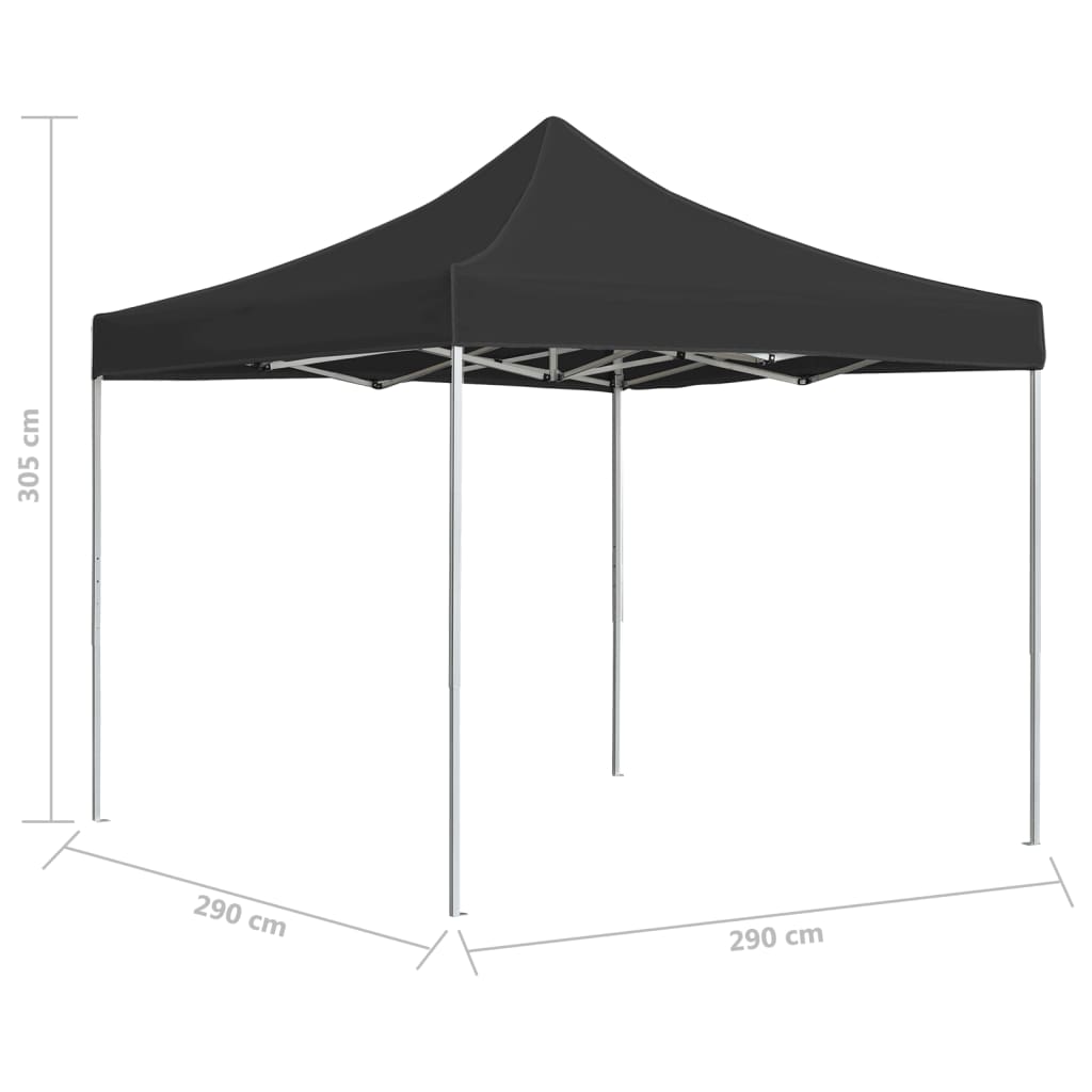 Partytent professioneel inklapbaar 3x3 m aluminium antraciet