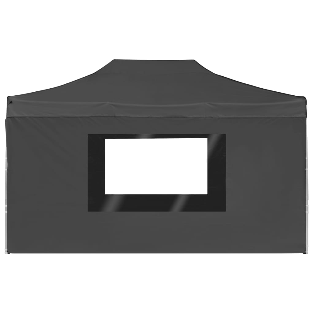 Partytent inklapbaar met wanden 4,5x3 m aluminium antraciet