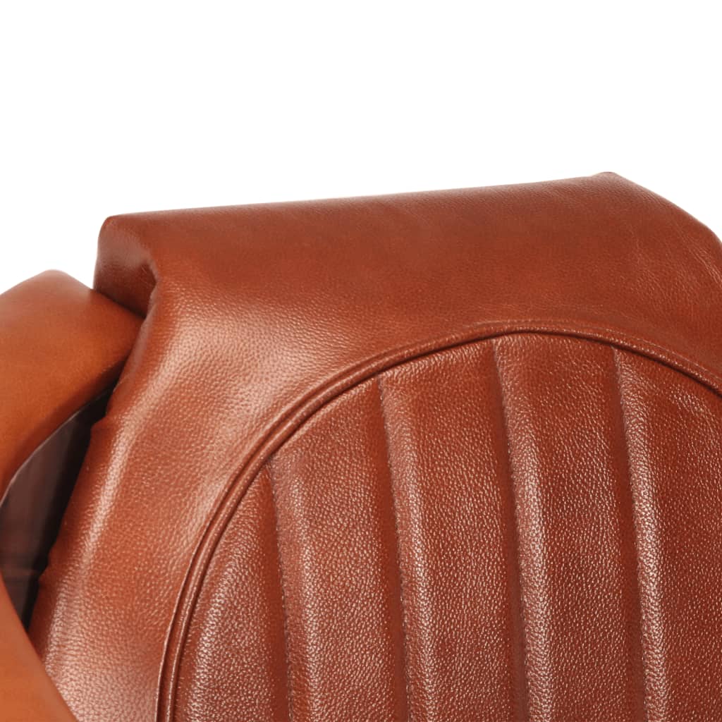 Fauteuil luchtvaartstijl echt leer bruin