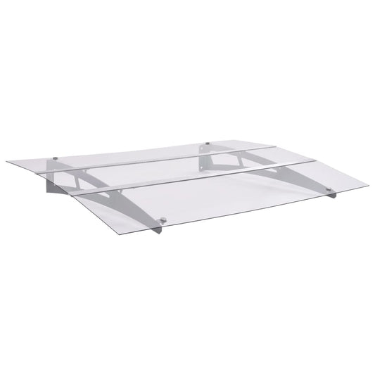 Deurluifel 120x90 cm polycarbonaat zilverkleurig en transparant Zonwering | Creëer jouw Trendy Thuis | Gratis bezorgd & Retour | Trendy.nl