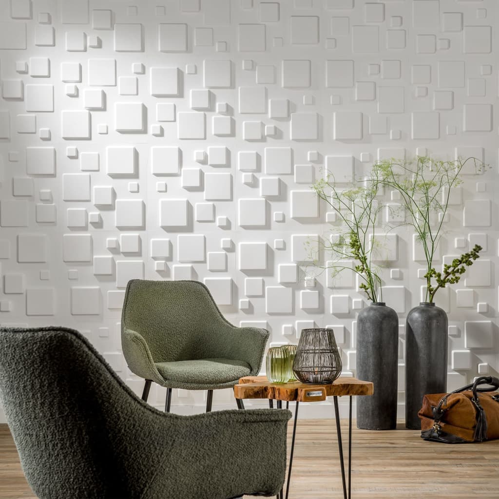 WallArt Wandpanelen 24 st 3D GA-WA09 Squares Wandpanelen | Creëer jouw Trendy Thuis | Gratis bezorgd & Retour | Trendy.nl