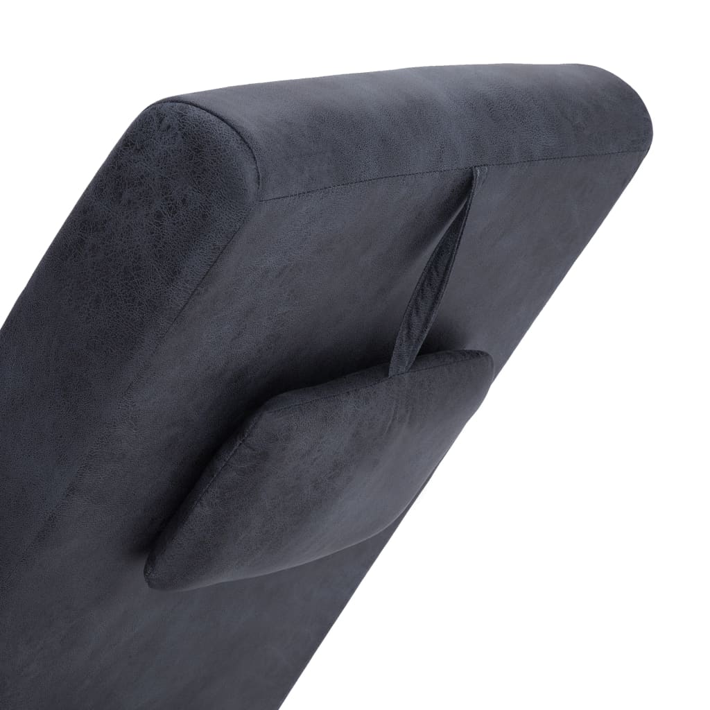 Chaise longue met kussen kunstsuède grijs Chaises longues | Creëer jouw Trendy Thuis | Gratis bezorgd & Retour | Trendy.nl