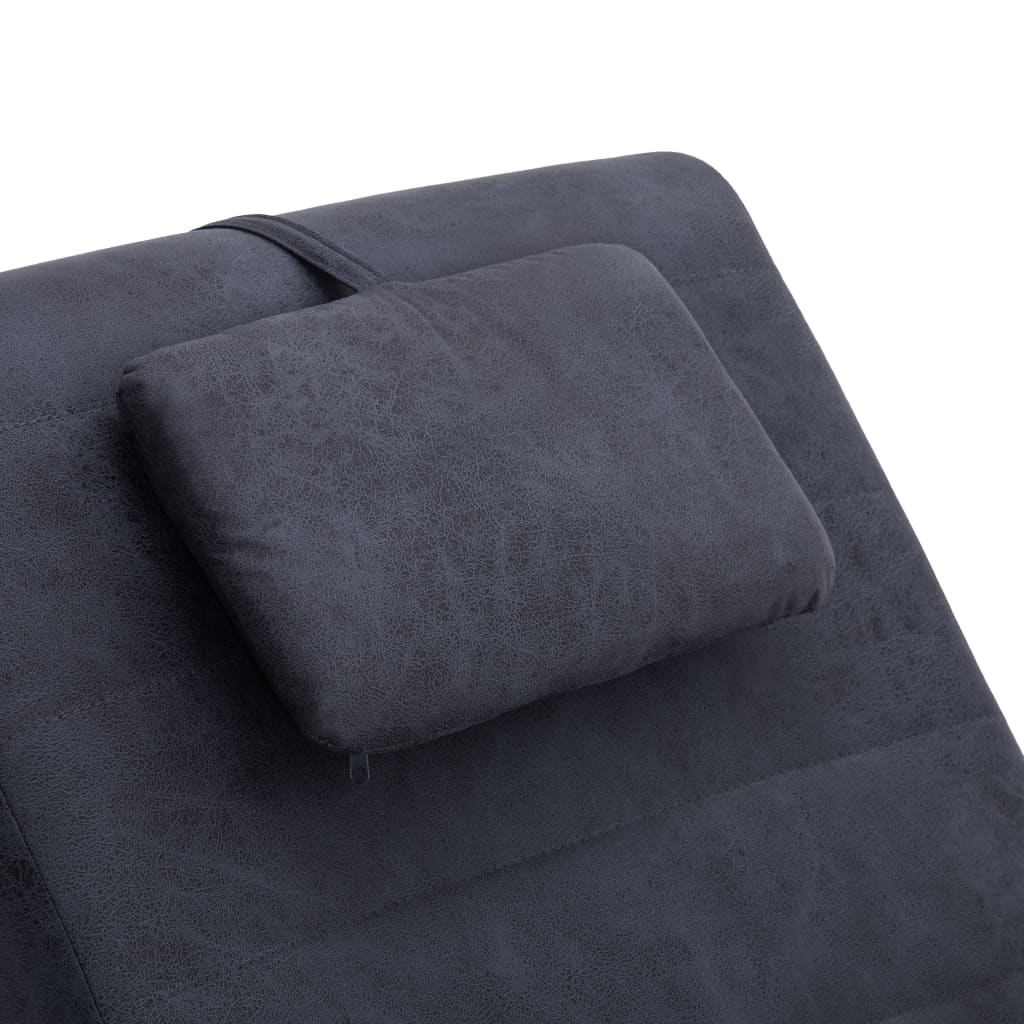 Chaise longue met kussen kunstsuède grijs Chaises longues | Creëer jouw Trendy Thuis | Gratis bezorgd & Retour | Trendy.nl