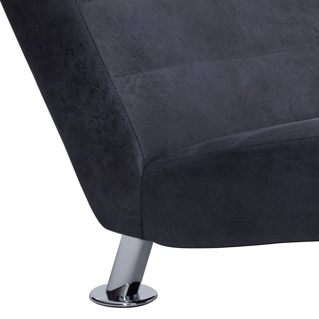 Chaise longue met kussen kunstsuède grijs Chaises longues | Creëer jouw Trendy Thuis | Gratis bezorgd & Retour | Trendy.nl