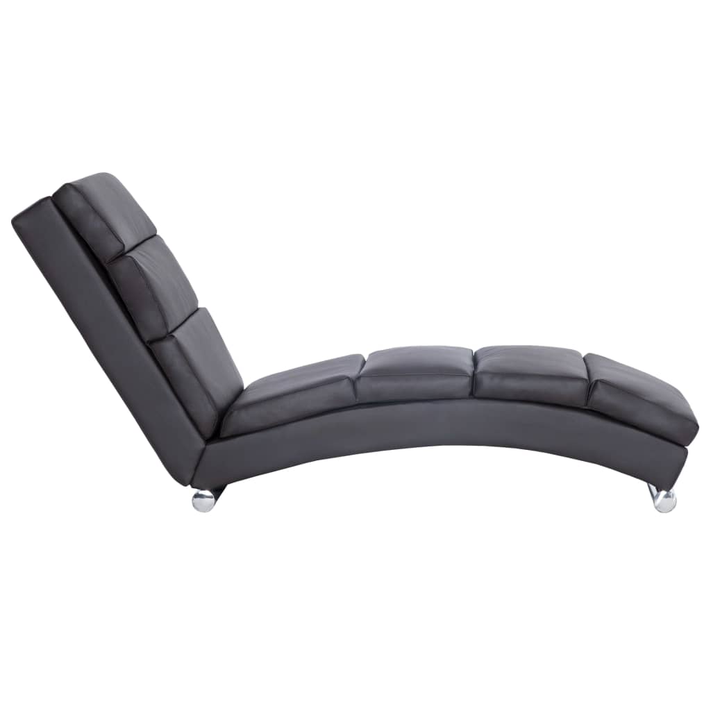 Chaise longue kunstleer grijs