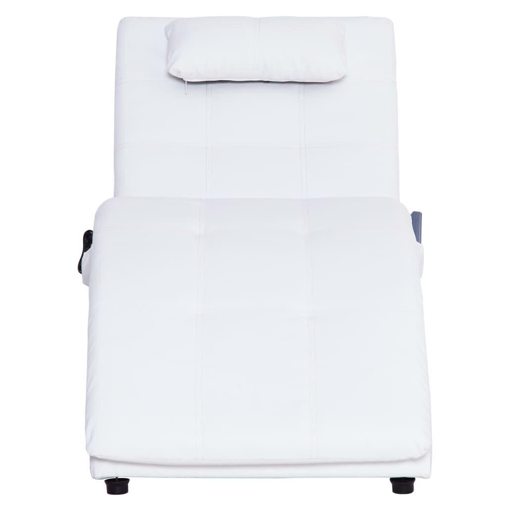 Massage chaise longue met kussen kunstleer wit Chaises longues | Creëer jouw Trendy Thuis | Gratis bezorgd & Retour | Trendy.nl