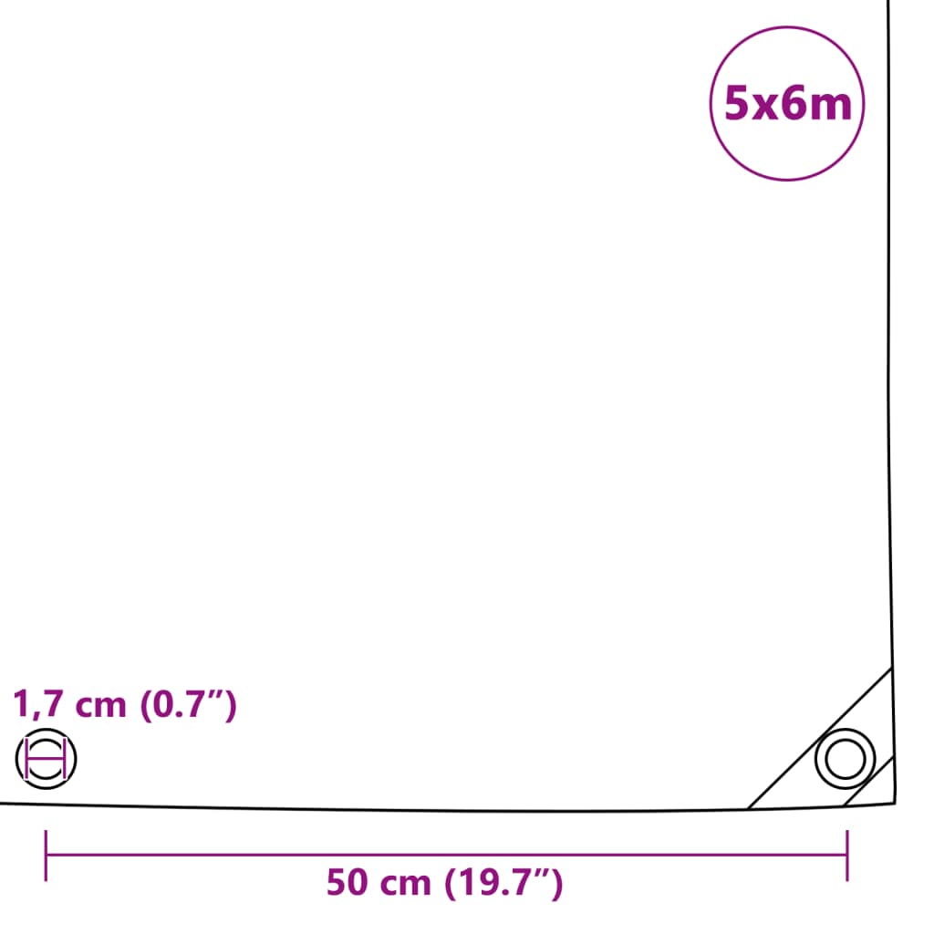 Dekzeil 650 g/m² 5x6 m grijs Afdekdoeken | Creëer jouw Trendy Thuis | Gratis bezorgd & Retour | Trendy.nl