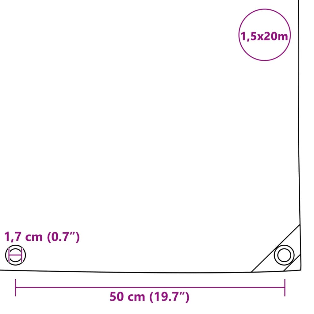 Dekzeil 650 g/m² 1,5x20 m groen Afdekdoeken | Creëer jouw Trendy Thuis | Gratis bezorgd & Retour | Trendy.nl