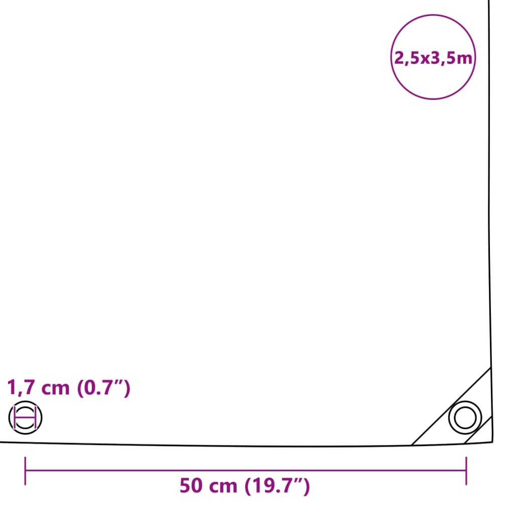 Dekzeil 650 g/m² 2,5x3,5 m blauw Afdekdoeken | Creëer jouw Trendy Thuis | Gratis bezorgd & Retour | Trendy.nl