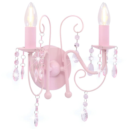 Wandlamp met kralen 2 x E14 roze Lampen | Creëer jouw Trendy Thuis | Gratis bezorgd & Retour | Trendy.nl