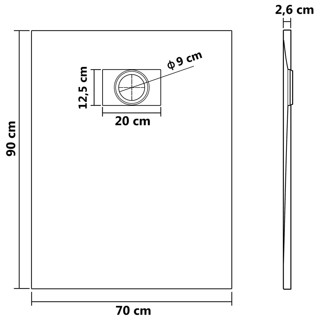 Douchebak 90x70 cm SMC wit Douchebakken | Creëer jouw Trendy Thuis | Gratis bezorgd & Retour | Trendy.nl