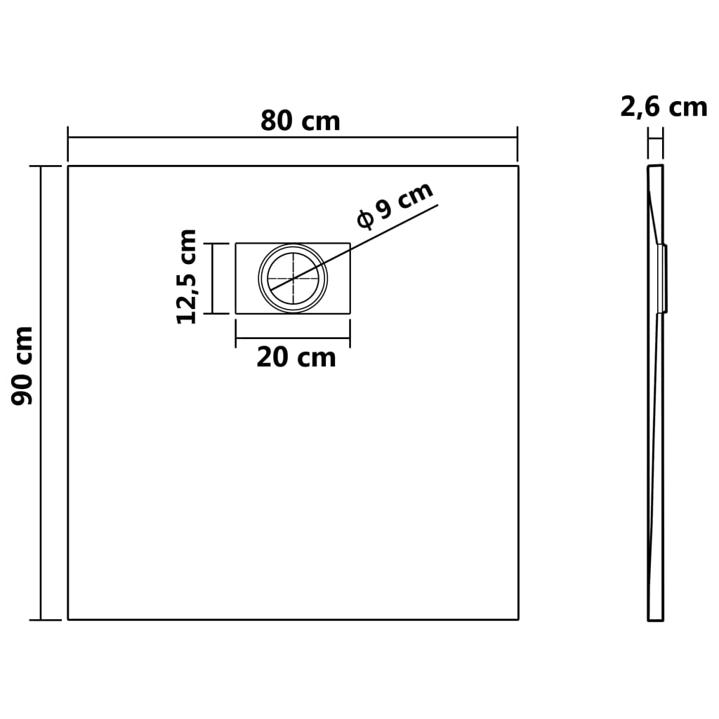 Douchebak 90x80 cm SMC wit Douchebakken | Creëer jouw Trendy Thuis | Gratis bezorgd & Retour | Trendy.nl