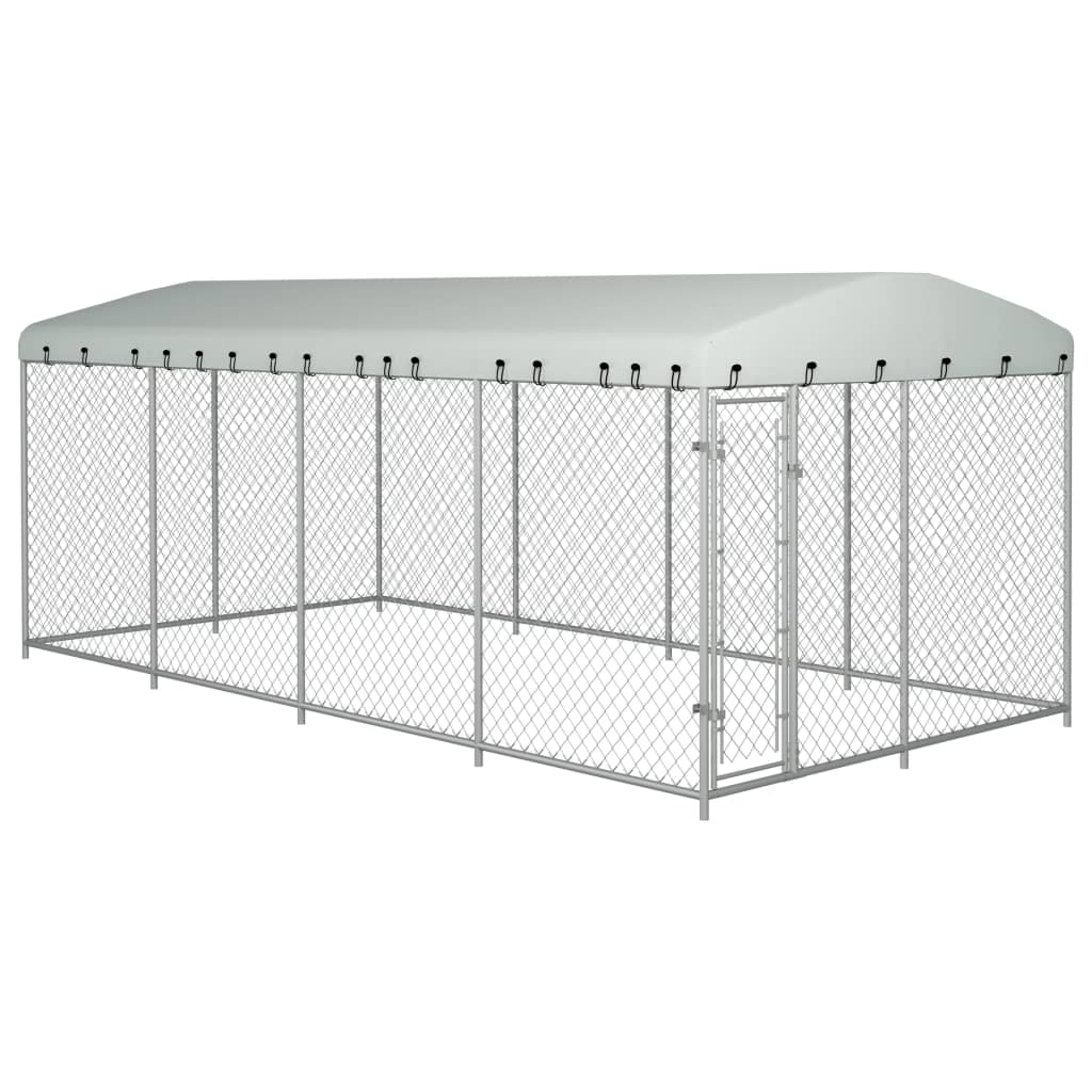 Hondenkennel voor buiten met dak 8x4x2,3 m Hondenkennels & -rennen | Creëer jouw Trendy Thuis | Gratis bezorgd & Retour | Trendy.nl