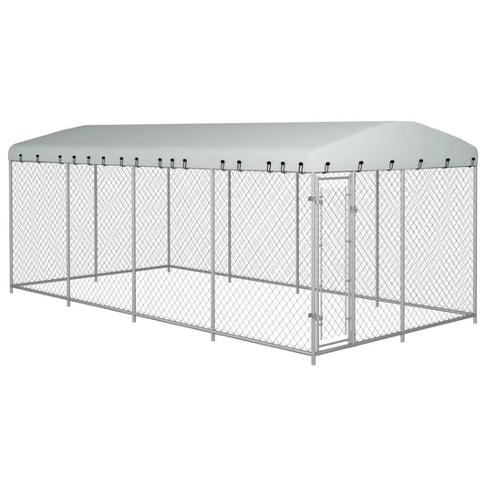 Hondenkennel voor buiten met dak 8x4x2,3 m Hondenkennels & -rennen | Creëer jouw Trendy Thuis | Gratis bezorgd & Retour | Trendy.nl