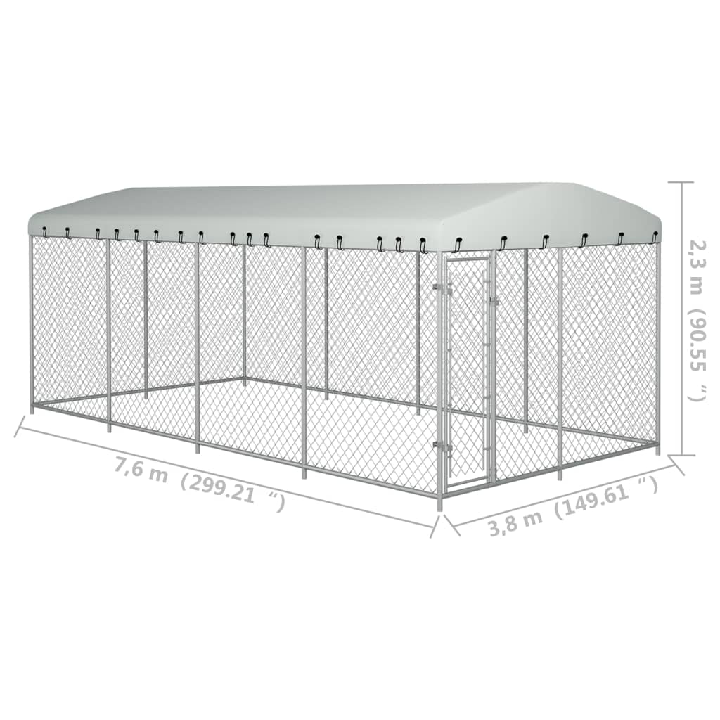 Hondenkennel voor buiten met dak 8x4x2,3 m Hondenkennels & -rennen | Creëer jouw Trendy Thuis | Gratis bezorgd & Retour | Trendy.nl