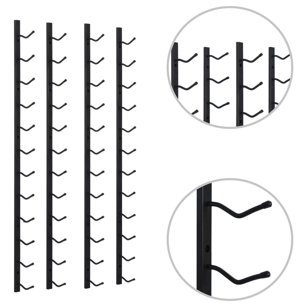 Wijnrekken wandmontage voor 12 flessen 2 st ijzer zwart Wijnrekken | Creëer jouw Trendy Thuis | Gratis bezorgd & Retour | Trendy.nl