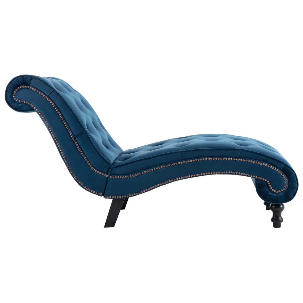 Chaise longue fluweel blauw