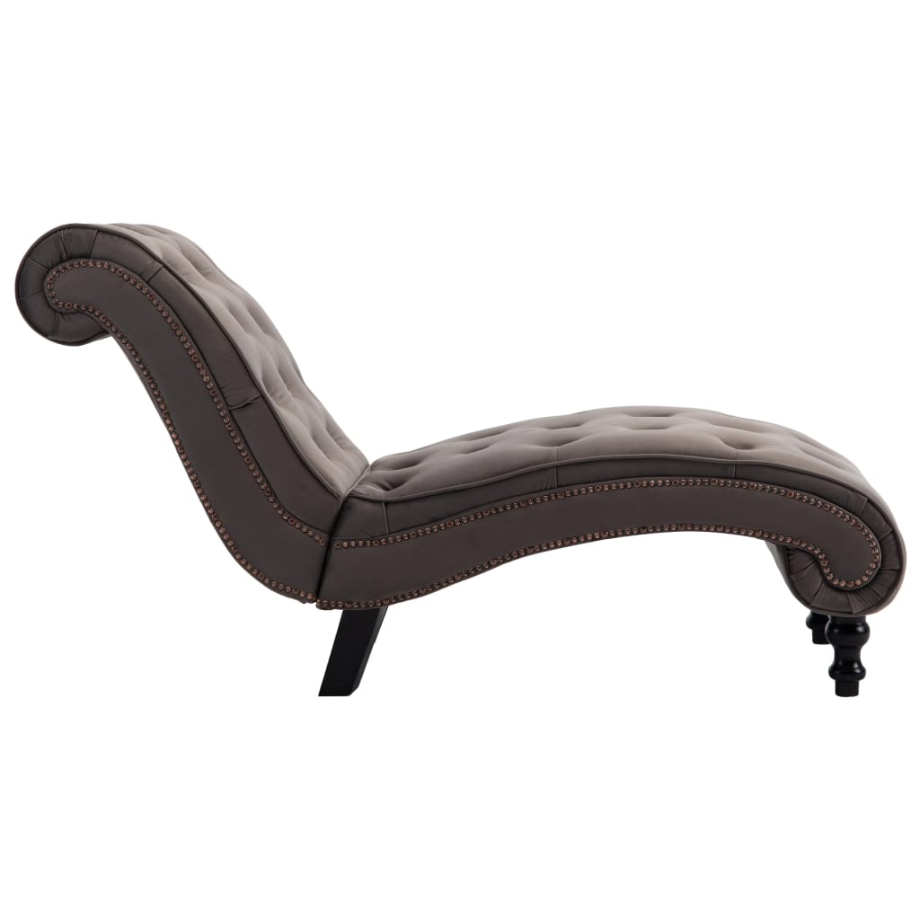 Chaise longue fluweel grijs