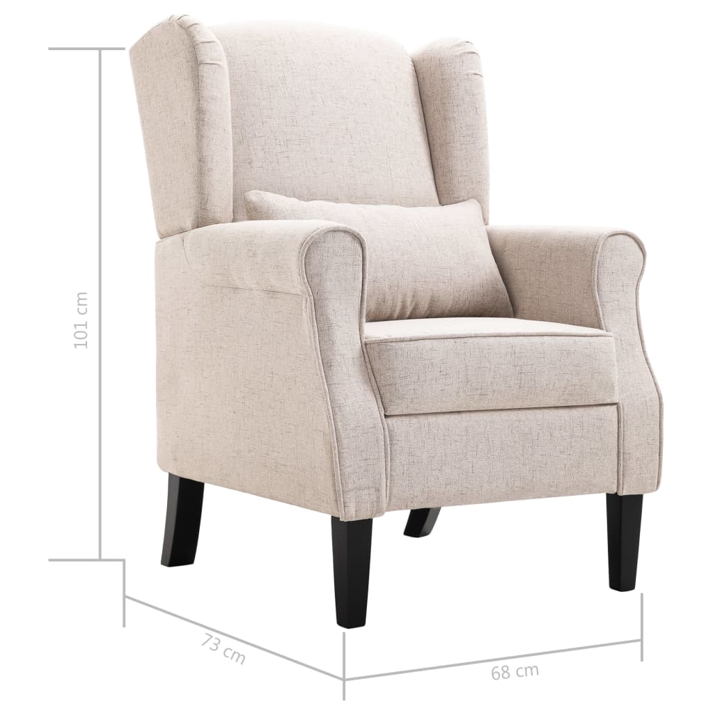 Fauteuil stof beige