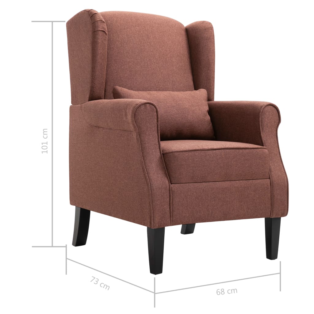 Fauteuil stof bruin