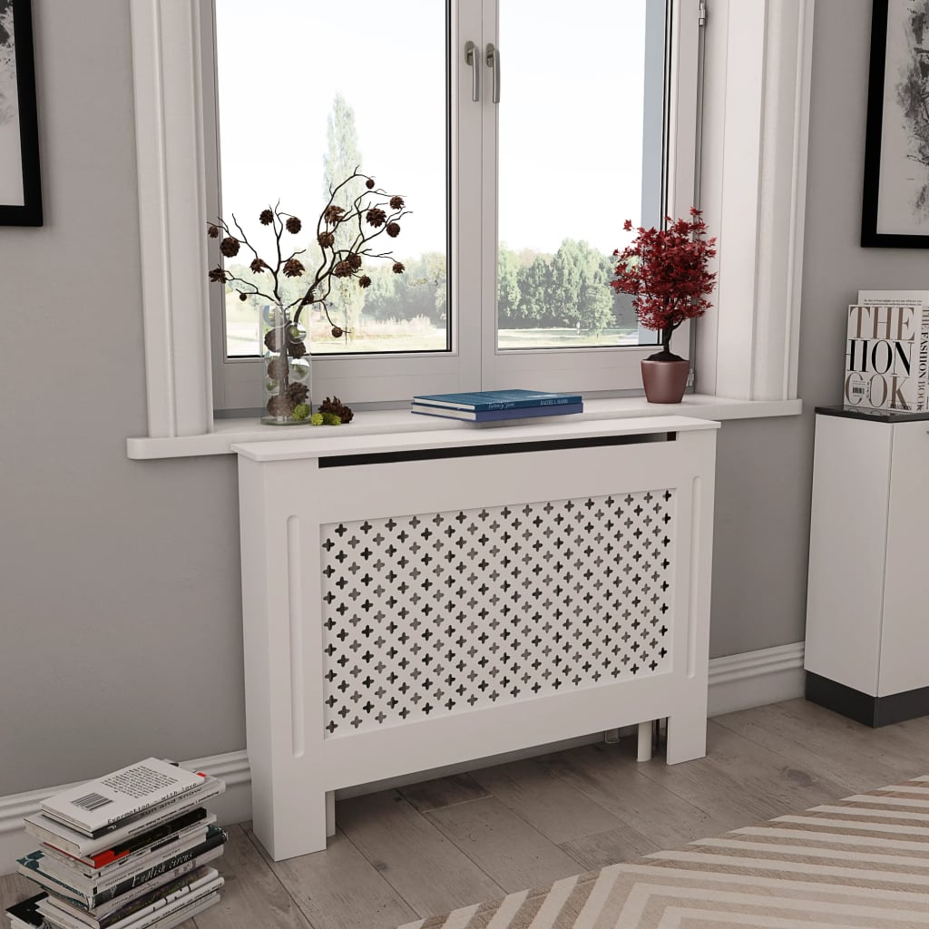 Radiatorombouw 112x19x81,5 cm MDF wit Accessoires voor radiators | Creëer jouw Trendy Thuis | Gratis bezorgd & Retour | Trendy.nl