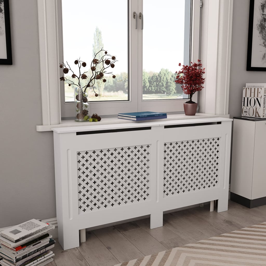 Radiatorombouw 152x19x81,5 cm MDF wit Accessoires voor radiators | Creëer jouw Trendy Thuis | Gratis bezorgd & Retour | Trendy.nl