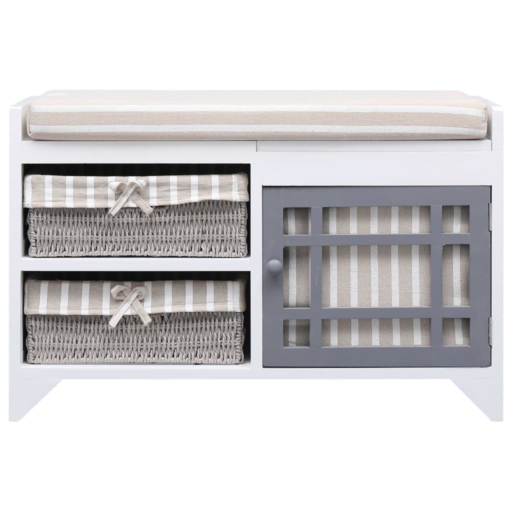 Halbank 70x33,5x45 cm paulowniahout wit Opberg- & halbankjes | Creëer jouw Trendy Thuis | Gratis bezorgd & Retour | Trendy.nl