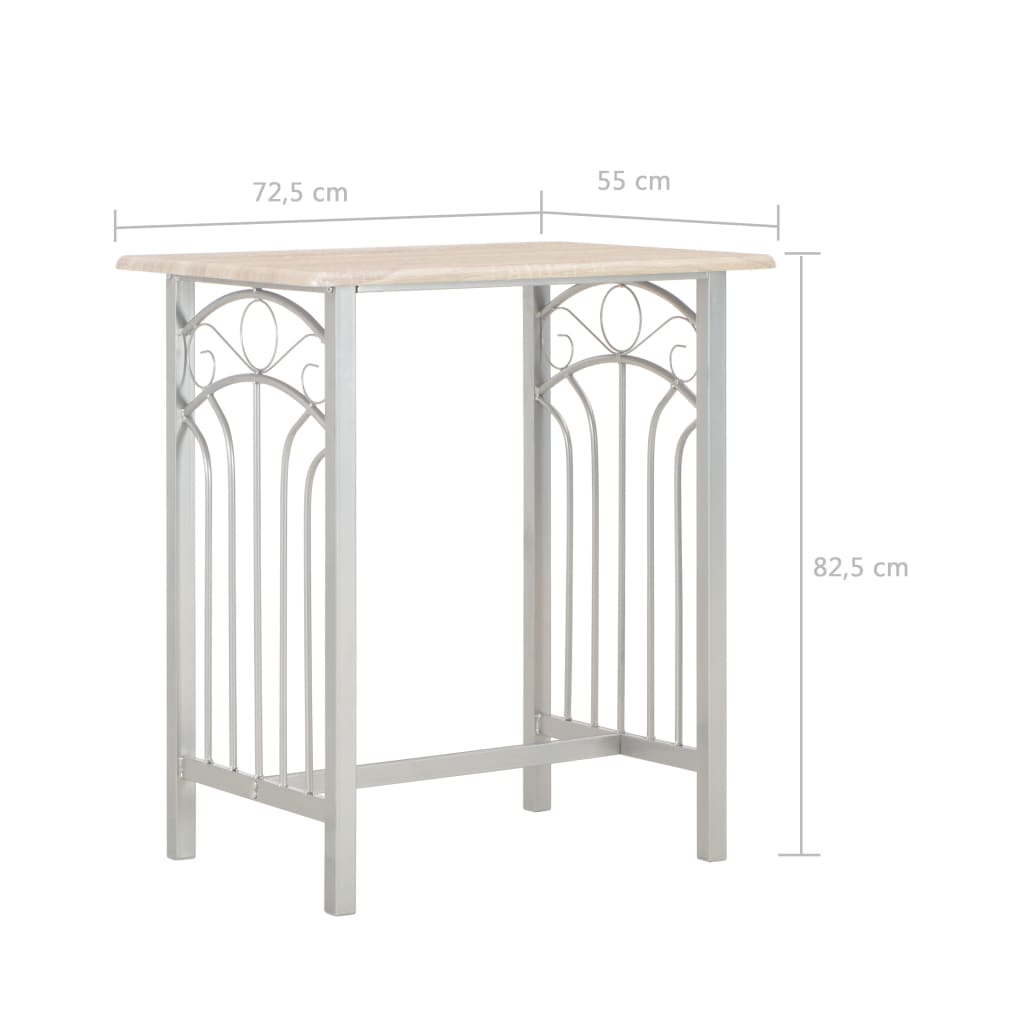 3-delige Barset hout en staal Eetkamersets | Creëer jouw Trendy Thuis | Gratis bezorgd & Retour | Trendy.nl