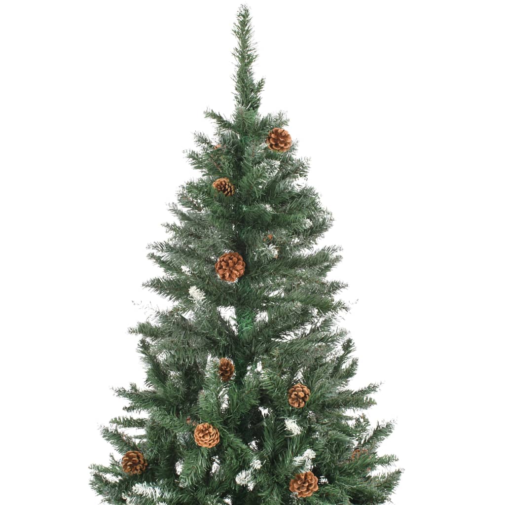 Kunstkerstboom met dennenappels en wit glitter 210 cm Kerstbomen | Creëer jouw Trendy Thuis | Gratis bezorgd & Retour | Trendy.nl