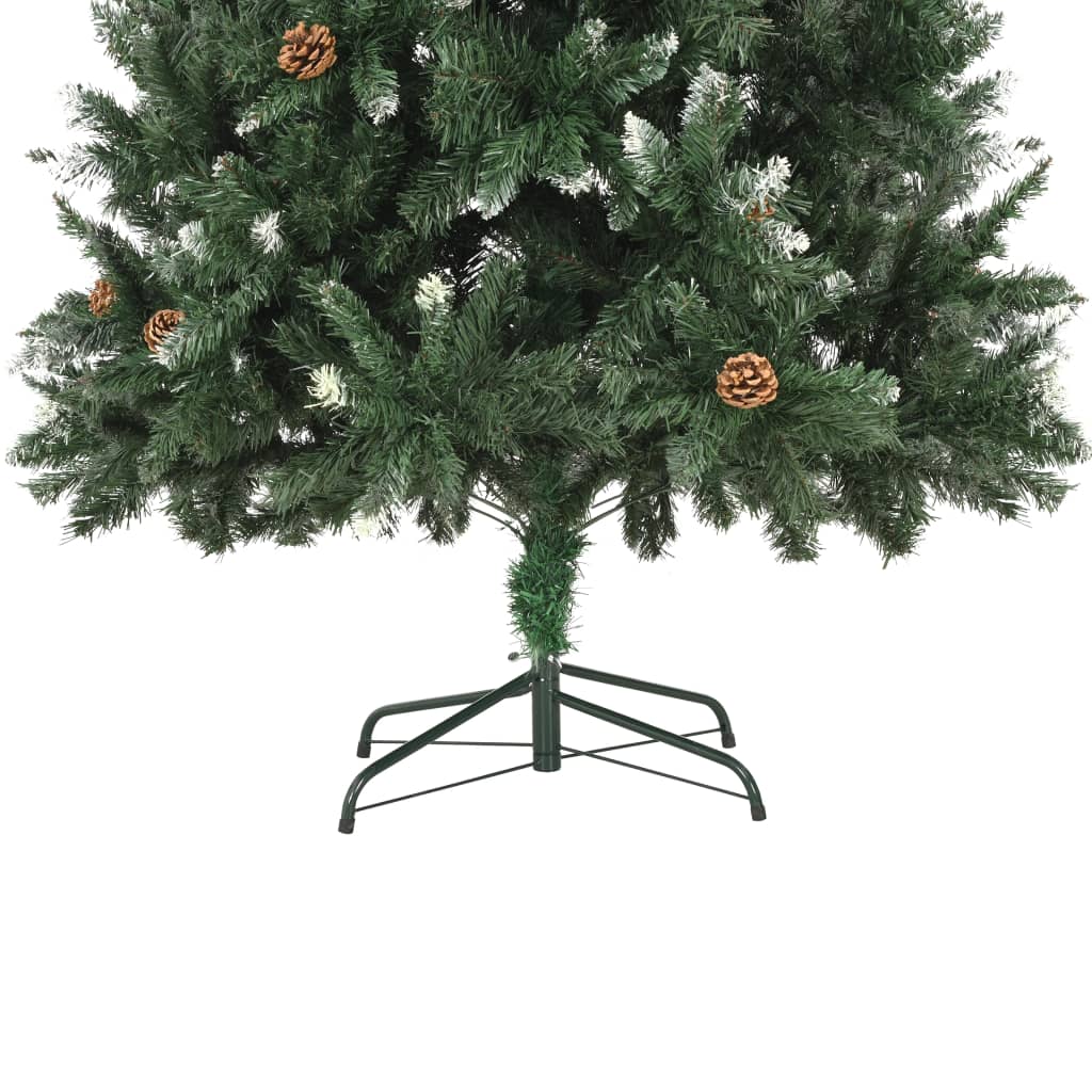 Kunstkerstboom met dennenappels en wit glitter 210 cm Kerstbomen | Creëer jouw Trendy Thuis | Gratis bezorgd & Retour | Trendy.nl