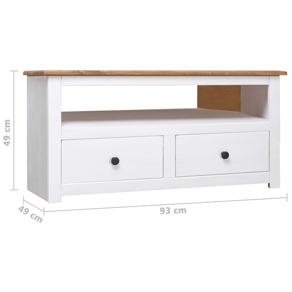 Tv-hoekkast Panama Range 93x49x49 cm massief grenenhout wit Tv-meubels | Creëer jouw Trendy Thuis | Gratis bezorgd & Retour | Trendy.nl