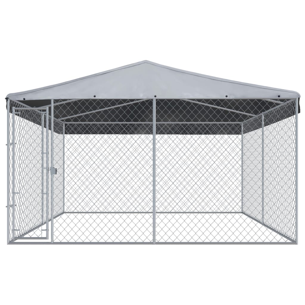 Hondenkennel voor buiten met dak 382x382x225 cm Hondenkennels & -rennen | Creëer jouw Trendy Thuis | Gratis bezorgd & Retour | Trendy.nl