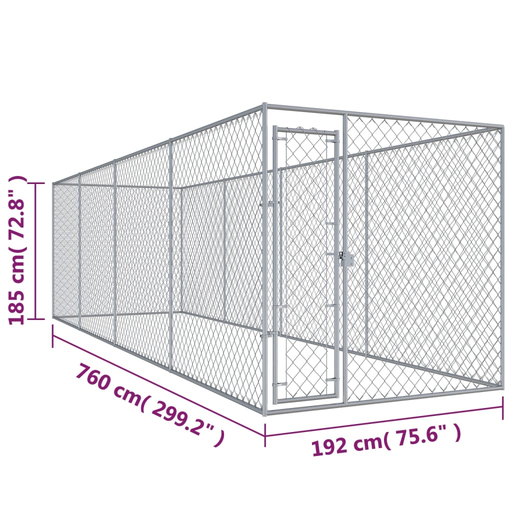 Hondenkennel voor buiten 760x192x185 m Hondenkennels & -rennen | Creëer jouw Trendy Thuis | Gratis bezorgd & Retour | Trendy.nl