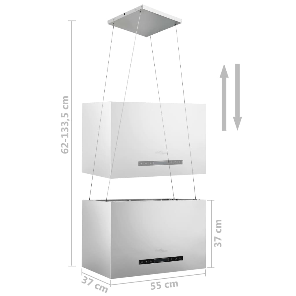 Afzuigkap hangend met aanraaksensor LCD 55 cm roestvrij staal Afzuigkappen | Creëer jouw Trendy Thuis | Gratis bezorgd & Retour | Trendy.nl