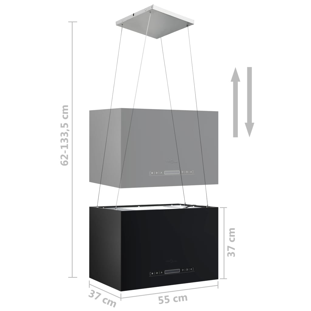 Afzuigkap hangend met aanraaksensor LCD 55 cm staal Afzuigkappen | Creëer jouw Trendy Thuis | Gratis bezorgd & Retour | Trendy.nl