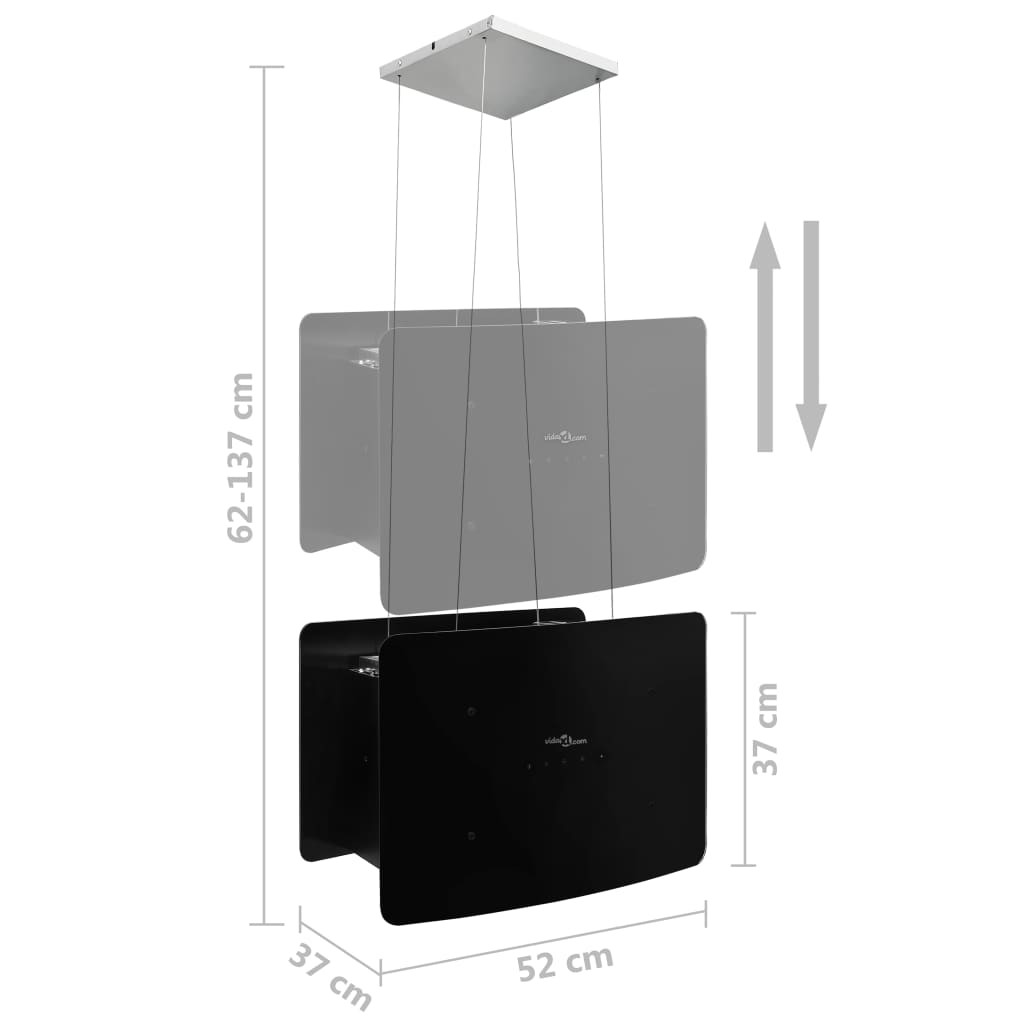 Afzuigkap hangend met aanraaksensor LCD gehard glas Afzuigkappen | Creëer jouw Trendy Thuis | Gratis bezorgd & Retour | Trendy.nl