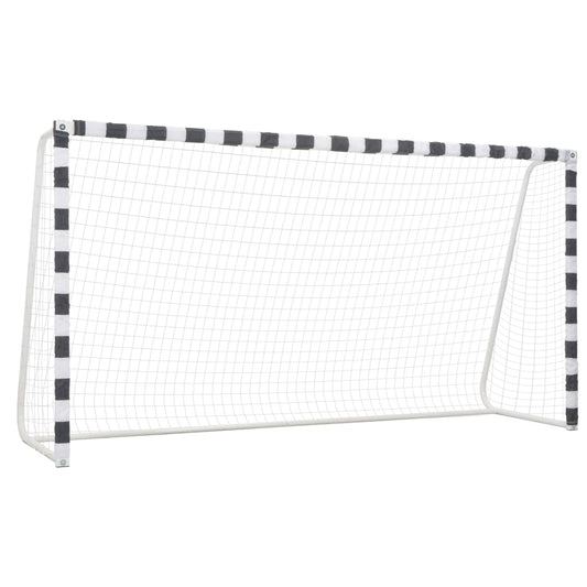 Voetbaldoel 300x160x90 cm metaal zwart en wit Voetbaldoelen & -netten | Creëer jouw Trendy Thuis | Gratis bezorgd & Retour | Trendy.nl