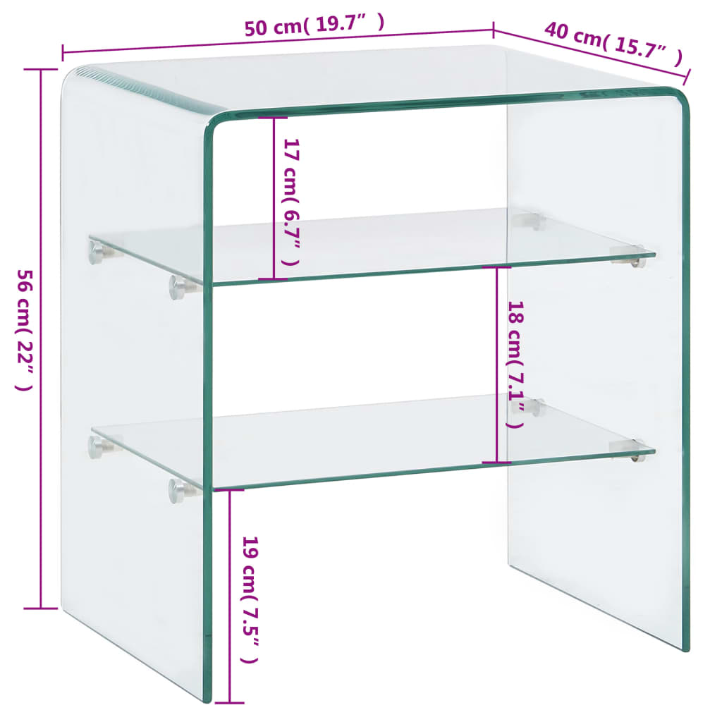 Salontafel 50x40x56 cm gehard glas Salontafels | Creëer jouw Trendy Thuis | Gratis bezorgd & Retour | Trendy.nl