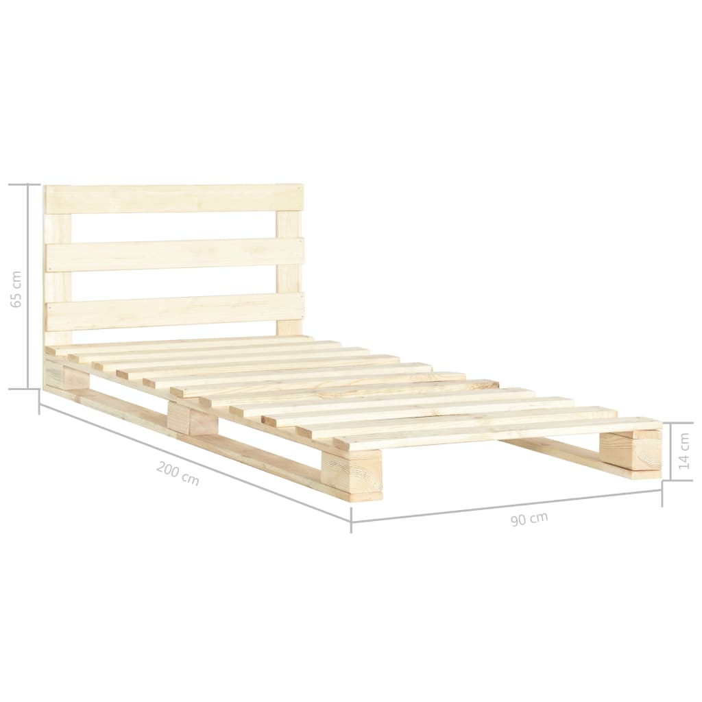 Bedframe pallet massief grenenhout 90x200 cm Bedden & bedframes | Creëer jouw Trendy Thuis | Gratis bezorgd & Retour | Trendy.nl