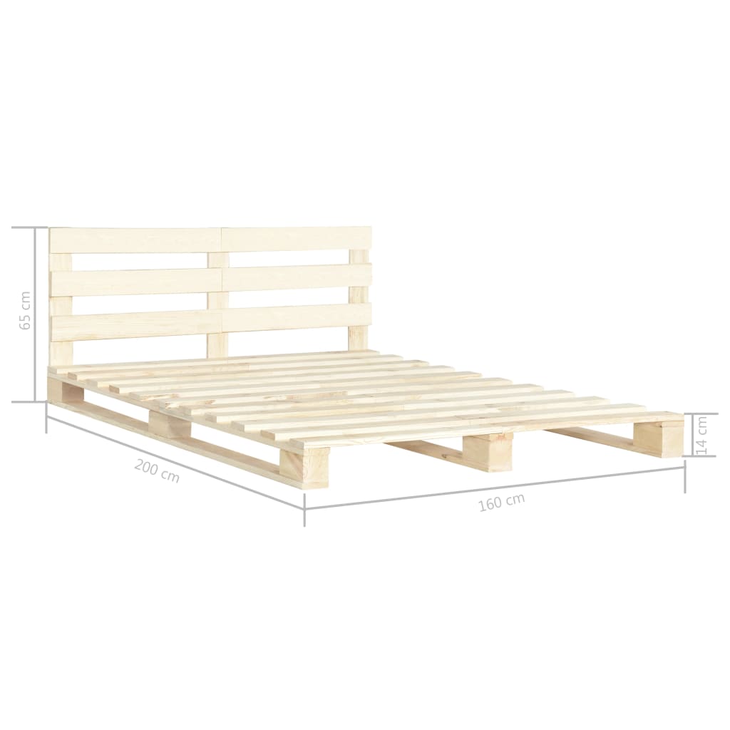 Bedframe pallet massief grenenhout 160x200 cm Bedden & bedframes | Creëer jouw Trendy Thuis | Gratis bezorgd & Retour | Trendy.nl