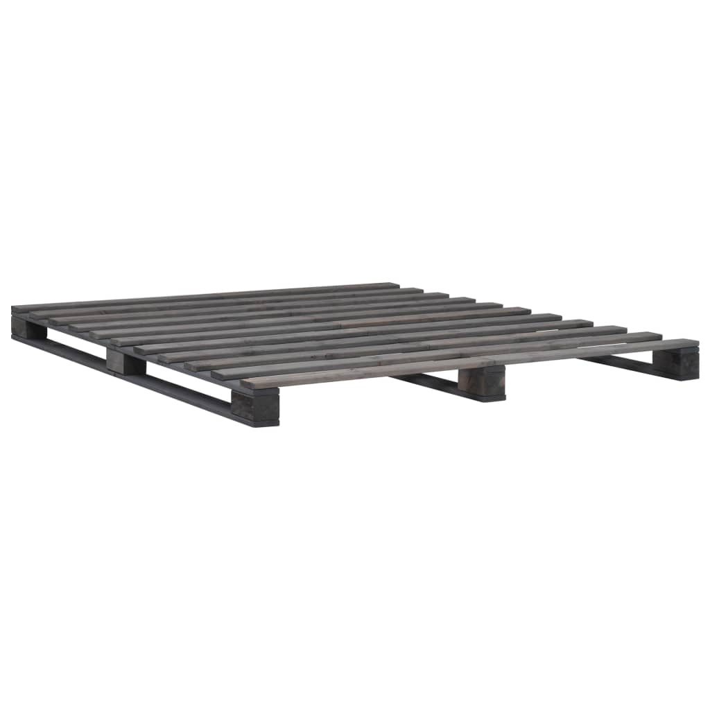 Bedframe pallet massief grenenhout grijs 160x200 cm Bedden & bedframes | Creëer jouw Trendy Thuis | Gratis bezorgd & Retour | Trendy.nl