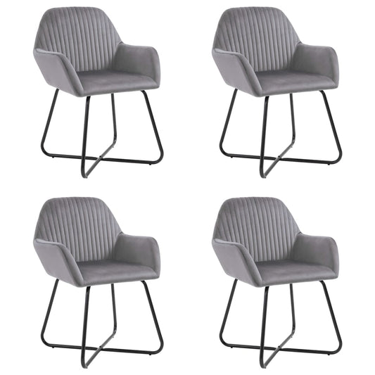 Eetkamerstoelen 4 st fluweel grijs Eetkamerstoelen | Creëer jouw Trendy Thuis | Gratis bezorgd & Retour | Trendy.nl