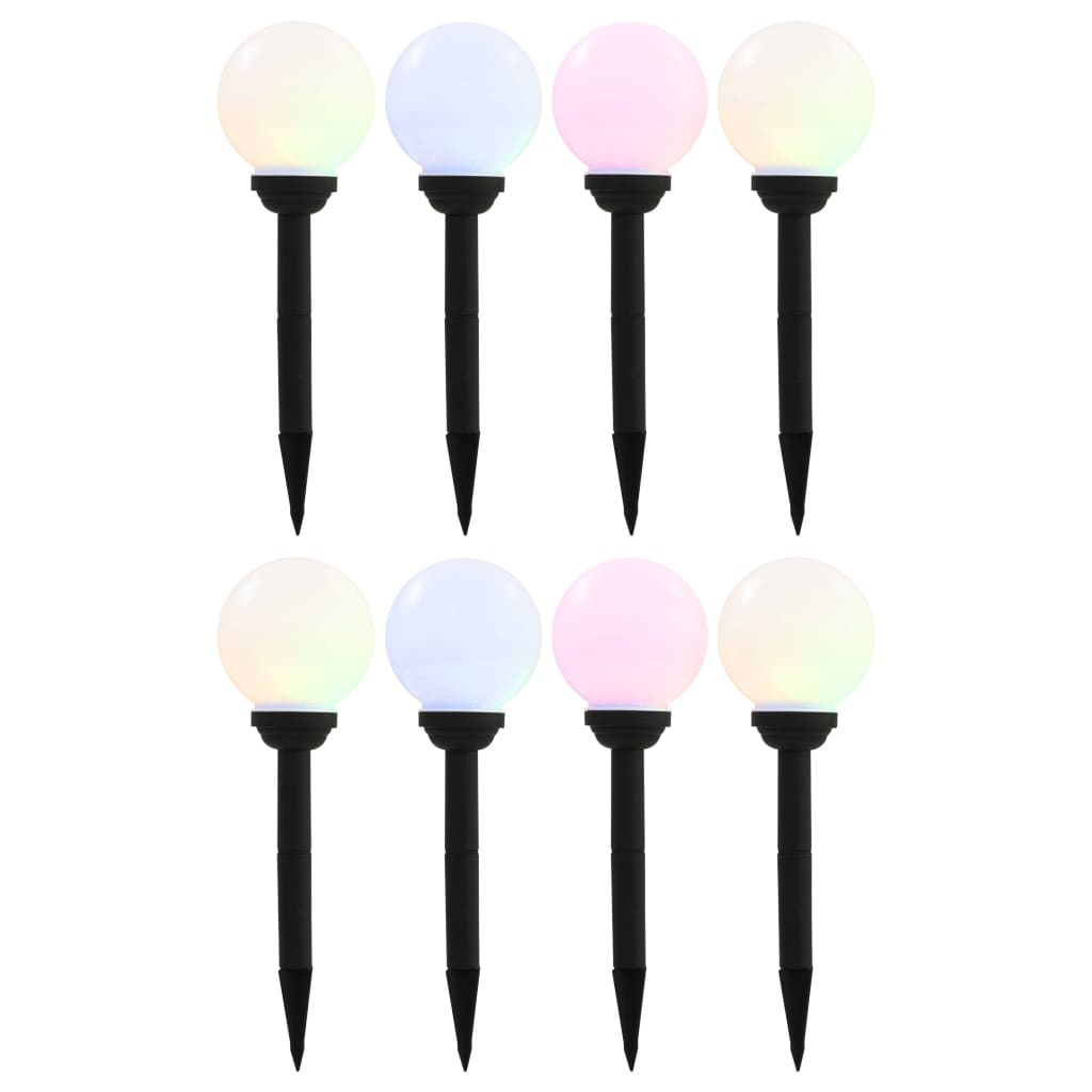 Solarlampen 8 st LED rond 15 cm RGB Buitenverlichting | Creëer jouw Trendy Thuis | Gratis bezorgd & Retour | Trendy.nl