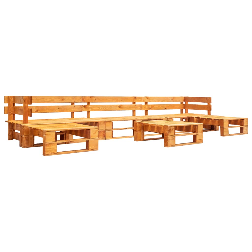 6-delige Loungeset pallet hout honingbruin Tuinsets | Creëer jouw Trendy Thuis | Gratis bezorgd & Retour | Trendy.nl