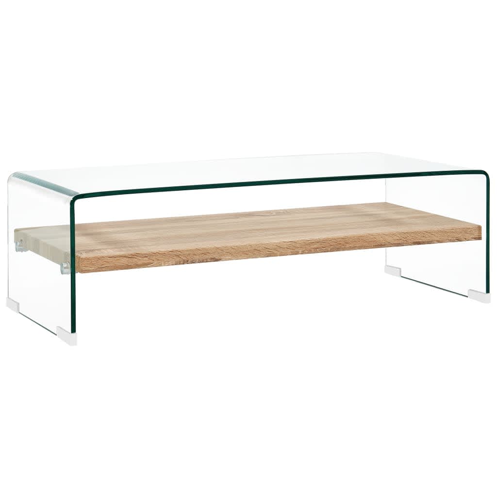 Salontafel 98x45x31 cm gehard glas transparant