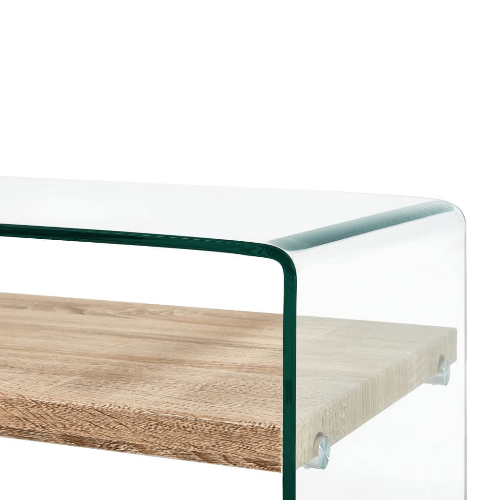 Salontafel 98x45x31 cm gehard glas transparant