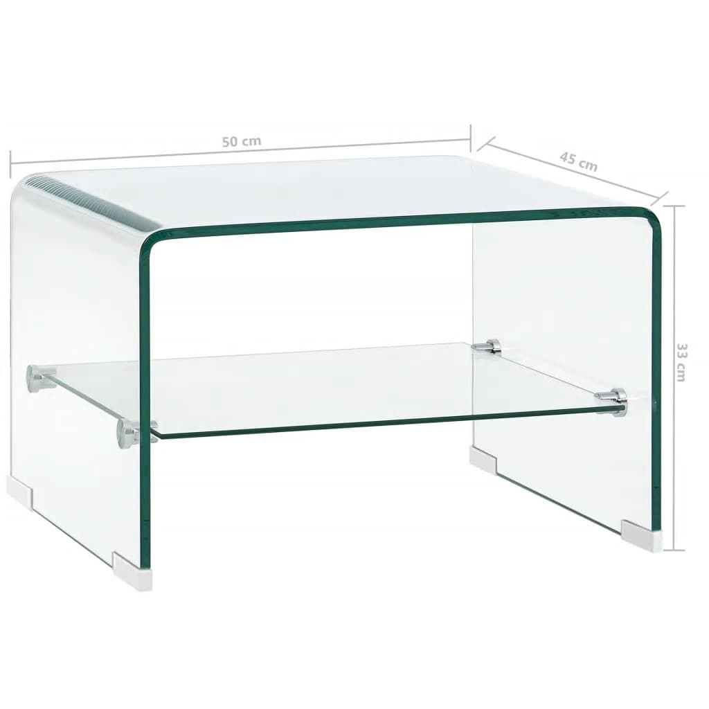 Salontafel 50x45x33 cm gehard glas transparant Salontafels | Creëer jouw Trendy Thuis | Gratis bezorgd & Retour | Trendy.nl