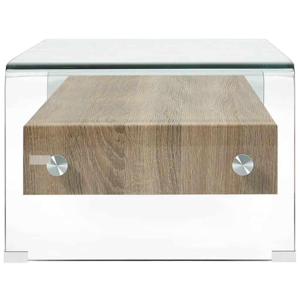 Salontafel 98x45x31 cm gehard glas transparant