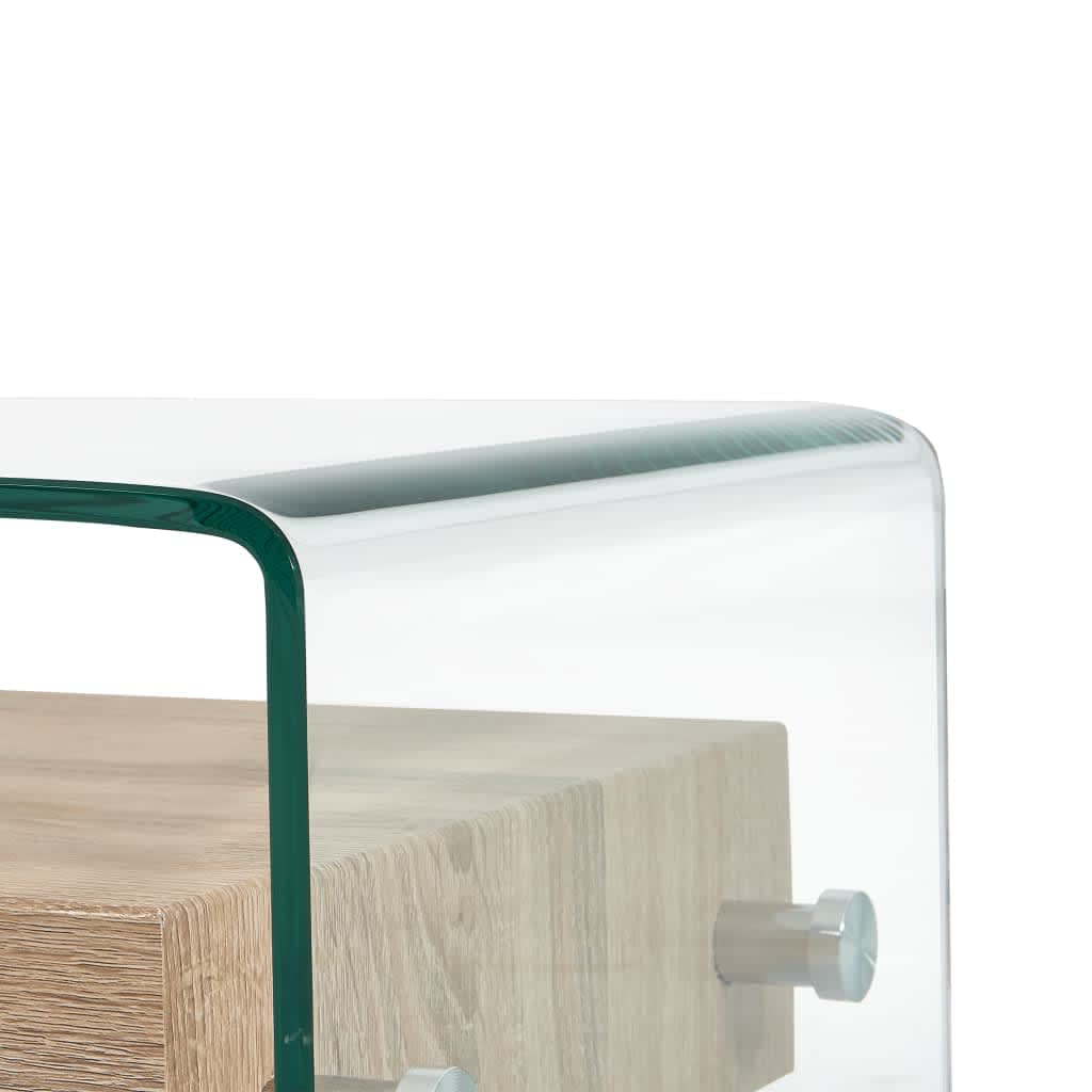 Salontafel 98x45x31 cm gehard glas transparant