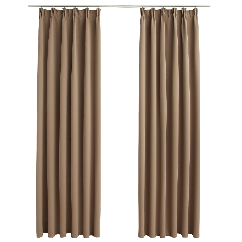 Gordijnen verduisterend met haken 2 st 140x175 cm taupe Gordijnen & vitrages | Creëer jouw Trendy Thuis | Gratis bezorgd & Retour | Trendy.nl